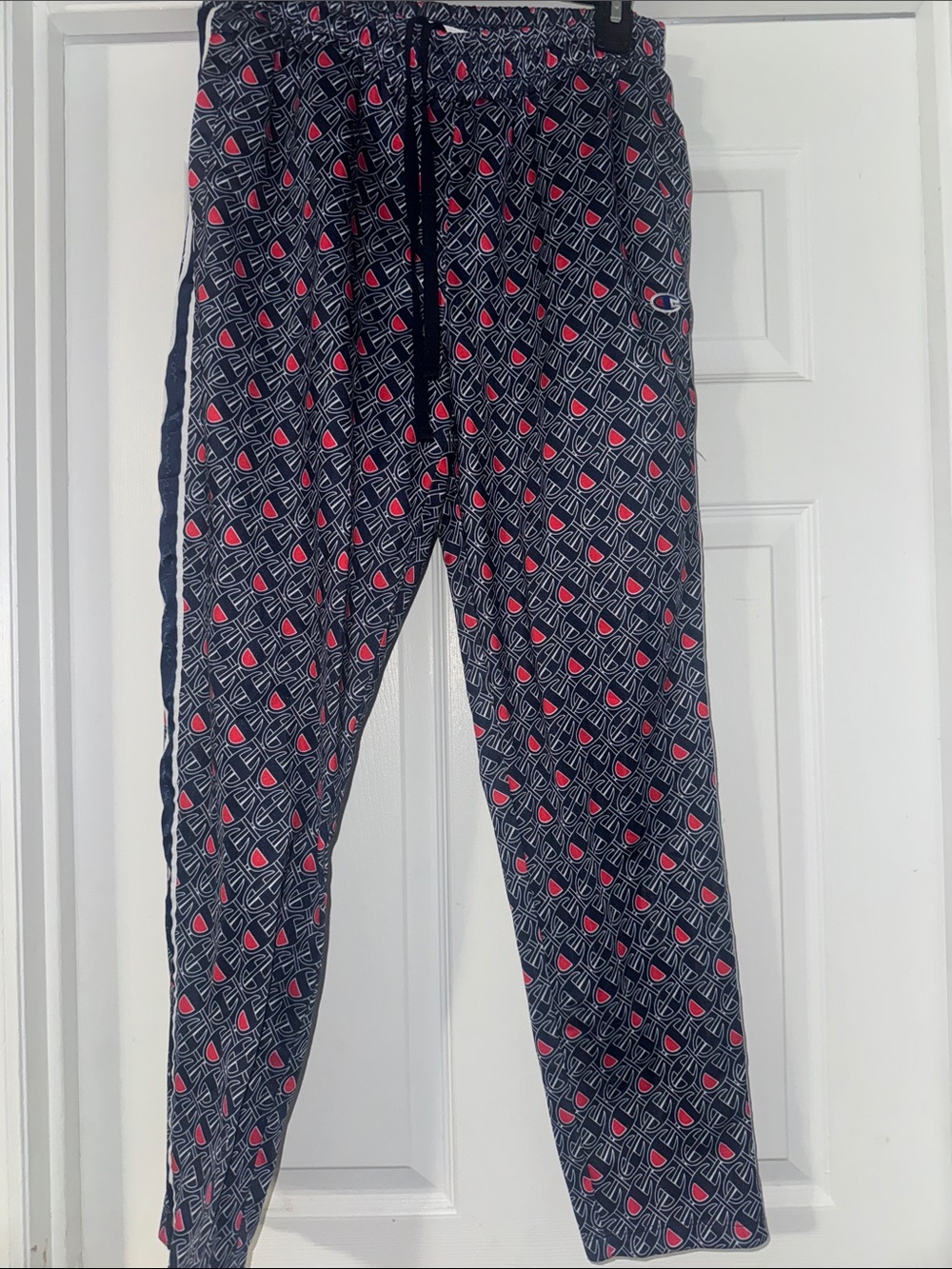 Champion Navy Jogger Pants with Red Accent Motif